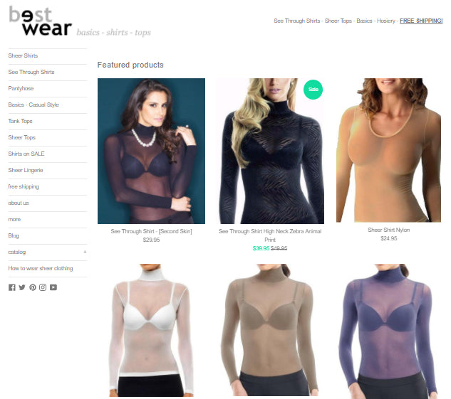 catalog see through shirts