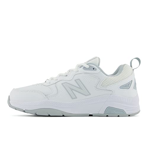 New Balance Women's 857 V3 Casual Comfort Cross Trainer, White/Cyclone, 8 Medium US