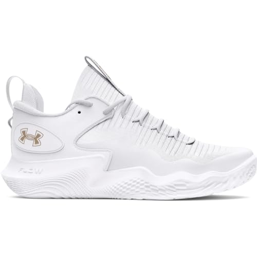 Under Armour Women's Flow Ace Low, (100) White/White/Metallic Gold, 10.5, US