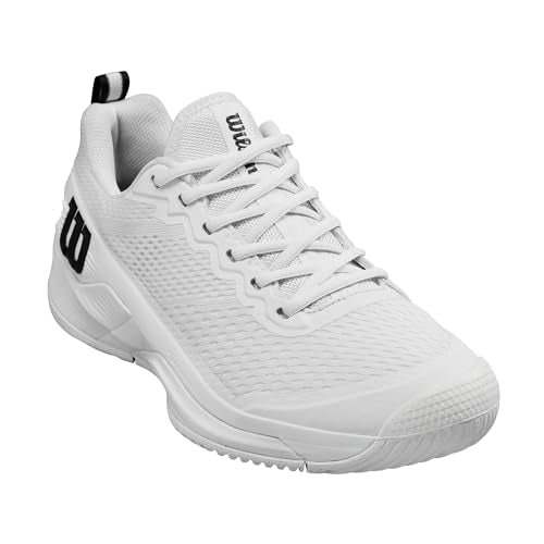 Wilson Rush Pro 4.5 Men's Wide Tennis Shoe, White/Black, Size 7