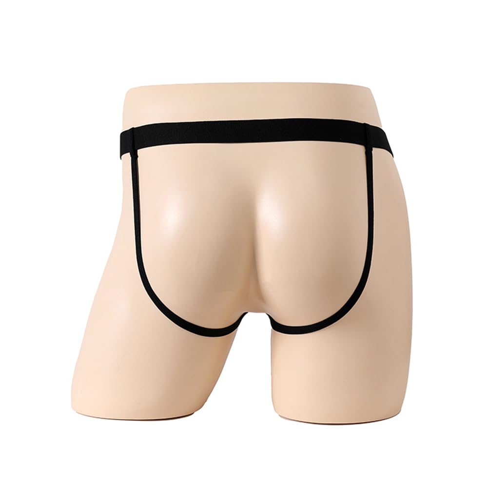 ABAFIP Men's Lace Thong Underwear Low Waist Sissy Pouch G-String Panties Crossdressing Lingerie Black Large