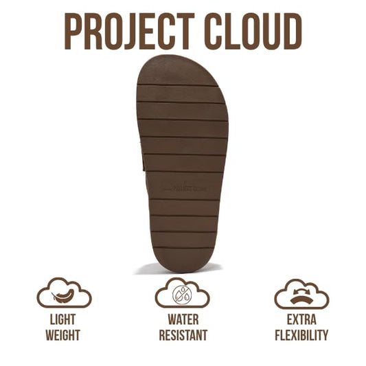 Project Cloud 100% Genuine Leather Womens Clogs - Plush & Soft Insole with Arch Support Non Slip Mules & Clogs for Women Footwear - Water Resistant Women Shoes (Foamy, CHOCSUEDE, 8)