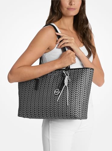 Michael Kors Quinn Large Tote, Silver-Tone Hardware/Black
