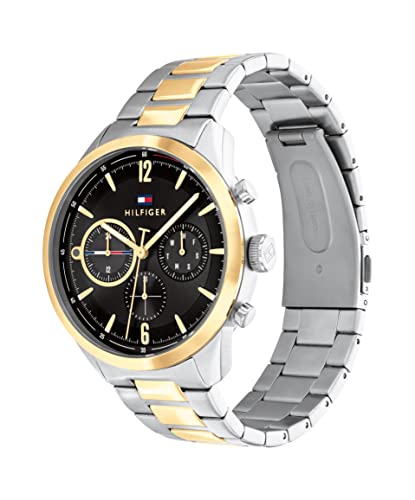 Tommy Hilfiger Men's Multifunction Two Tone Stainless Steel and Link Bracelet Watch, Color: Two Tone (Model: 1791944)