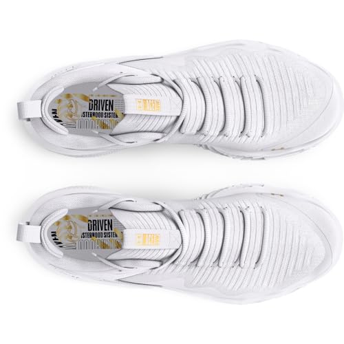 Under Armour Women's Flow Ace Low, (100) White/White/Metallic Gold, 10.5, US