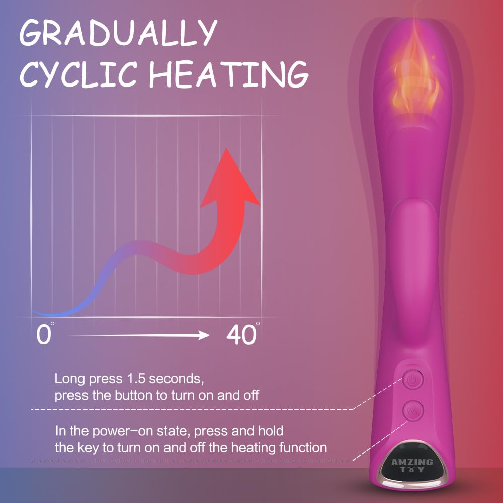 PINTLE G-Punkt klitorale Kaninchen Vibratoren Masturbationsgerät Leise Dildo Vibratoren mit 9 Vibrationsmodi Heizung Sex Spielzeug für die Frauen Silikon G-Punkt Analvibrator Sexspielzeug für Frauen