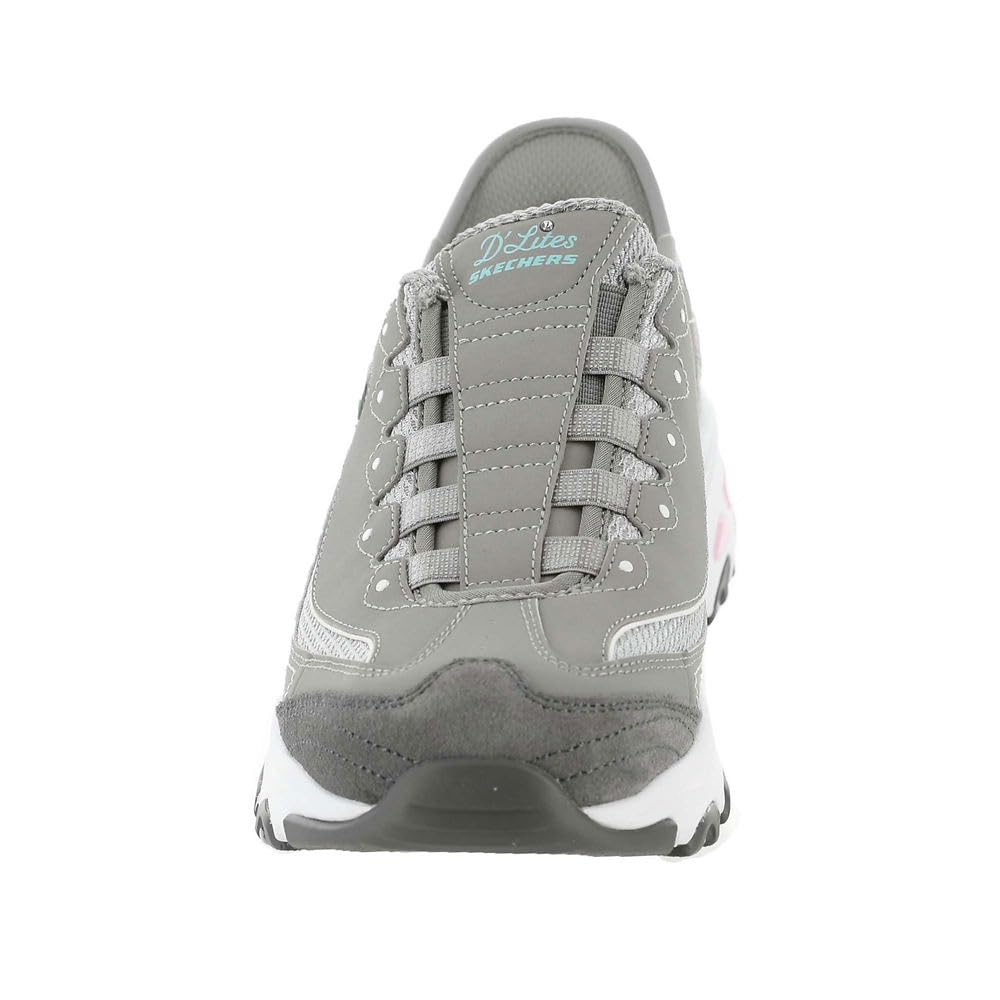 Skechers Women's Hands Free Slip-INS D'Lites Sneaker, Grey Light Pink=GYLP, 8.5 Wide