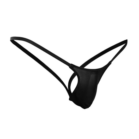 Evankin Men's Underwear See Through Sexy Jock Straps Underpants U-shaped Pouch T-shaped Pants Fun Underwear(Black-XS)