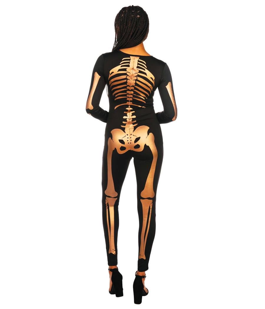 Tipsy Elves Women's Bronze Skeleton Bodysuit - Sexy Halloween Costume