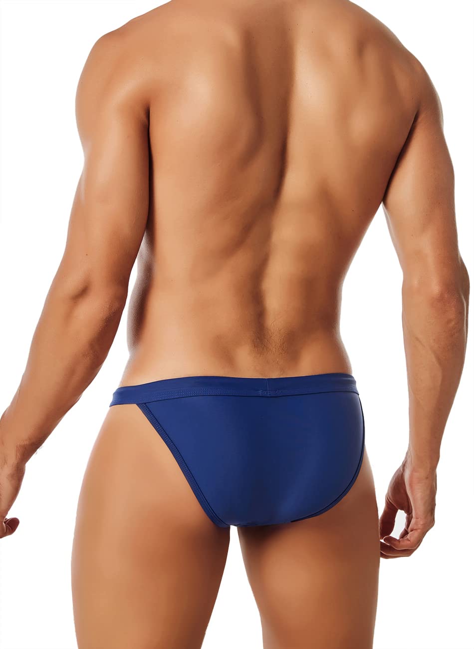 Men Bikini Swimwear Sexy Low Rise Swimsuits Navy XL