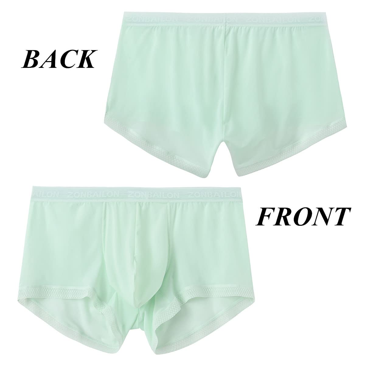 Sexy Underwear for Men See Through Boxer Briefs Cool and Breathable Stretch Green L
