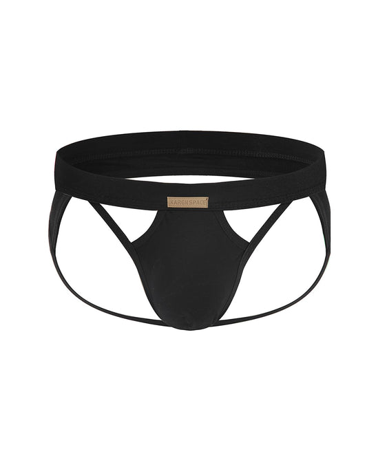 KAREN SPACE Cotton Underwear Jockstraps for Men, Men's Sports Thong,1906SH-Black,Large