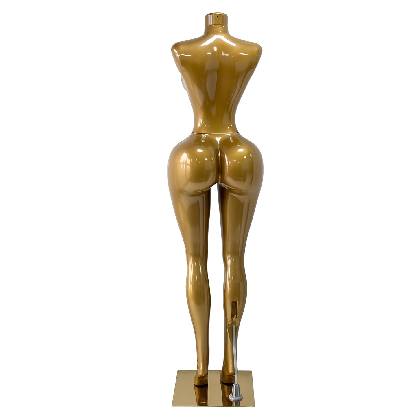 Glossy Gold BBL Full Body Female Mannequin Dress Form, Gold Armless Dress Form for Wedding & Lingerie Retail Store