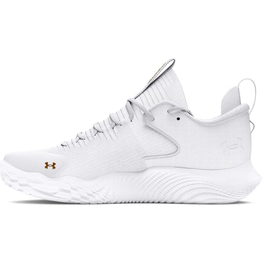 Under Armour Women's Flow Ace Low, (100) White/White/Metallic Gold, 10.5, US