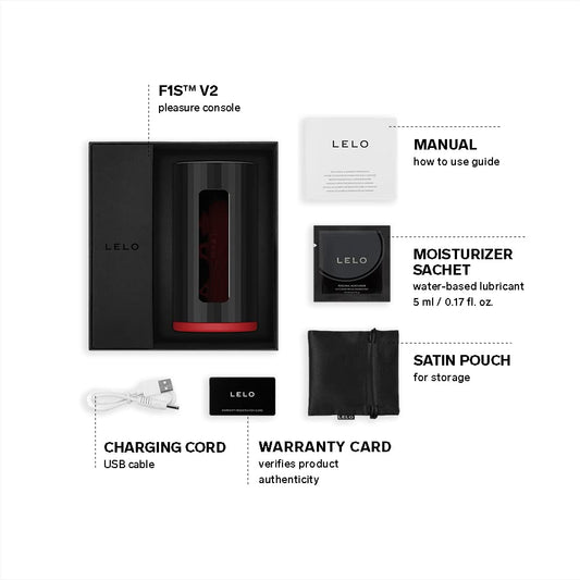 LELO F1S V2 Waterproof Male Masturbator, Male Stroker, Masturbator Sleeve, Sillicone Pocket Pussy, Sex Toy for Man, Sexual Pleasure Tool, Toy with 4 Vibrations, Red