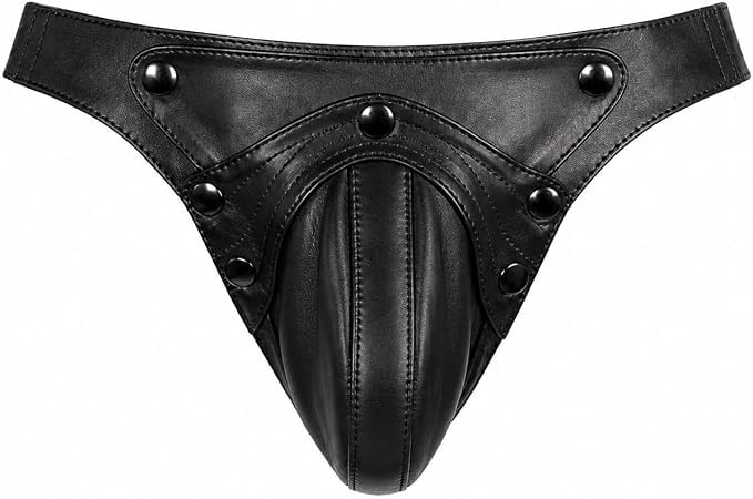 Men's Real Leather Jockstrap , Black BDSM Slave