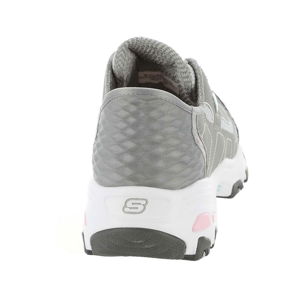 Skechers Women's Hands Free Slip-INS D'Lites Sneaker, Grey Light Pink=GYLP, 8.5 Wide