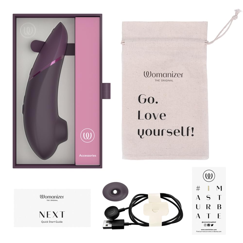Womanizer Next 3D Pleasure Air Clitoral Sucker Sex Toy Stimulator | Suction Vibrator for Women and Couples Vibrating Adult Sex Toys with 14 Intensity Levels Waterproof Clit Sucker | Purple