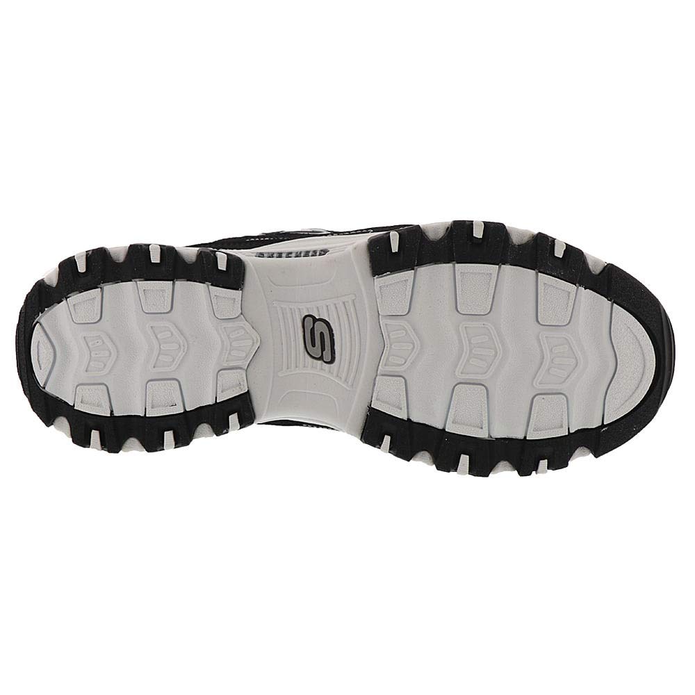 Skechers Sport womens D'lites Biggest Fan Memory Foam Lace-up Sneaker,Black/White,9.5 W US