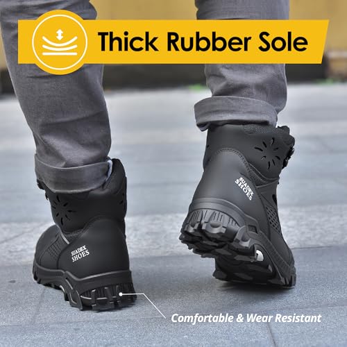 SUADEX Steel Toe Boots for Men Women Waterproof Arch Support Work Construction Indestructible Safety Boots