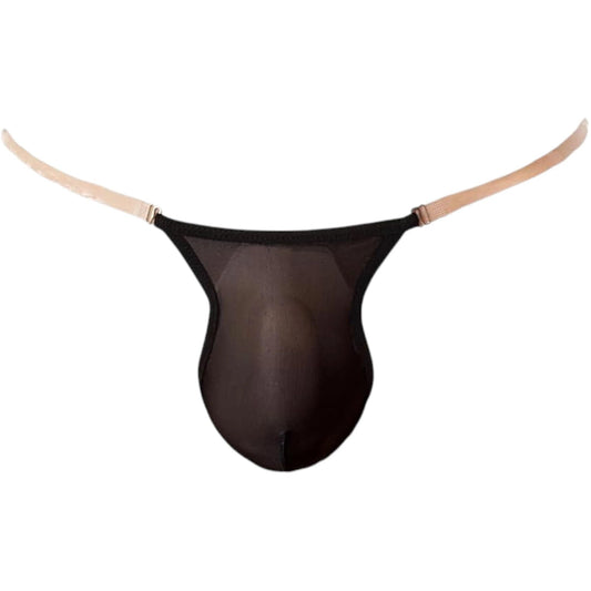 Men's Sissy Panties Femboy Panty Thong Underwear Jockstrap Lingerie for Cross-dressers (US, Alpha, One Size, Regular, Regular, Black)