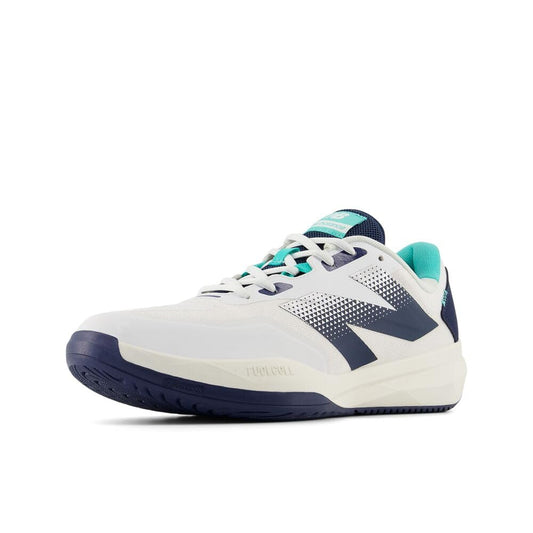 New Balance Men's FuelCell 796 V4 Tennis Shoe, White/Nb Navy/Cyber Jade, 7.5 XW