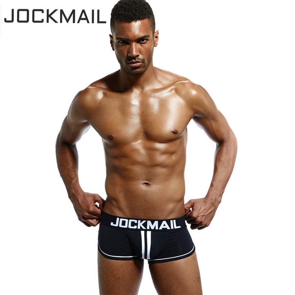 JOCKMAIL Men Open Back Underwear Men Boxer Shorts Cotton Backless Gay Underwear