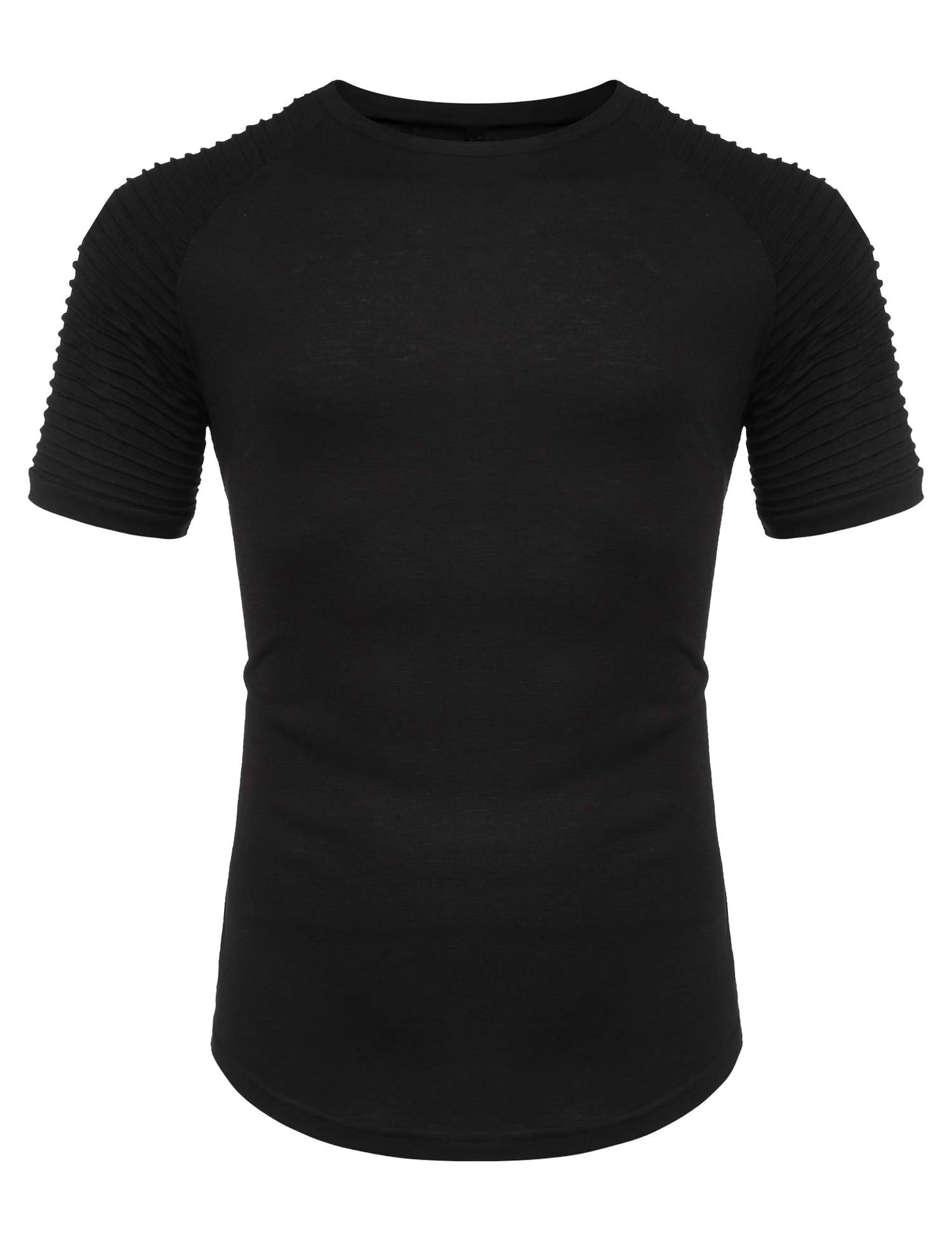 COOFANDY Mens Muscle Tops Lightweight Workout Short Sleeve T-Shirts Gym Sweat Tee Black XXXL