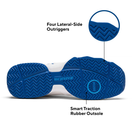 SQAIRZ XRZ Men's Pickleball Shoes, Pickleball Shoes Men, Mens Tennis Shoes, WHT/BLU, 9