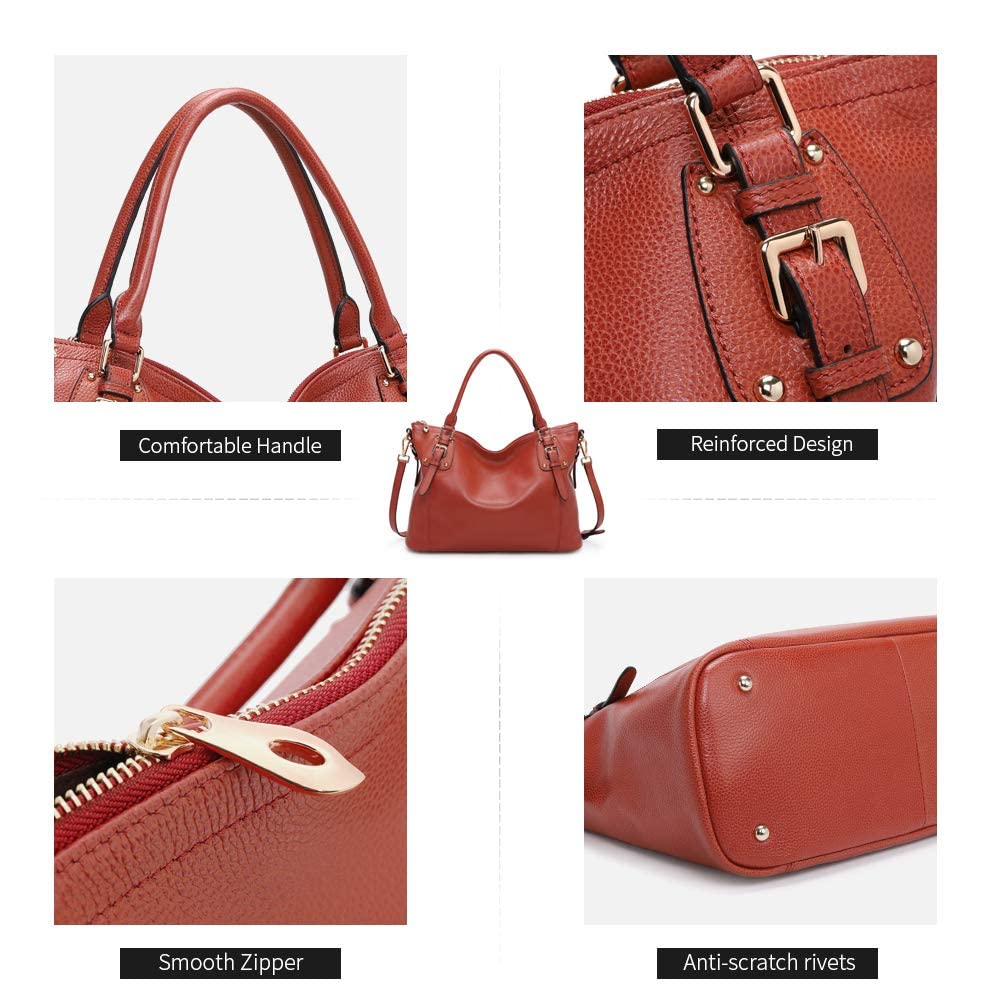 Kattee Leather Handbags Tote Shoulder Bag for Woman Satchel Designer Purse Top Handles Crossbody Bag Large Capacity