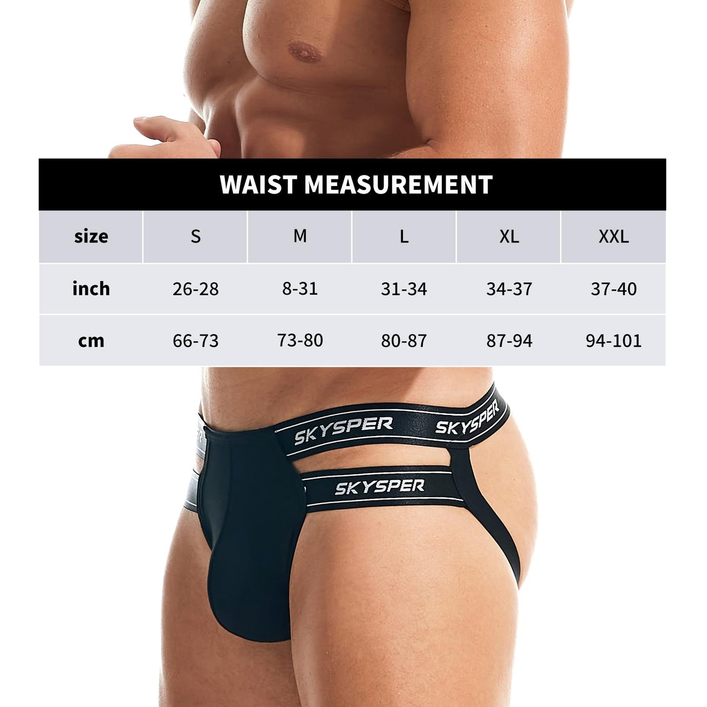 SKYSPER Men's Jock Strap Athletic Supporter For Men Sexy Jockstrap Male Underwear, Fc2-black, Small