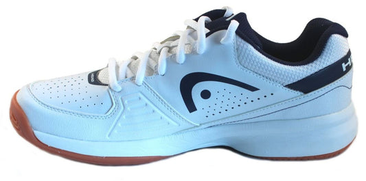 HEAD Men's Grid 2.0 Low Racquetball/Squash Indoor Court Shoes (Non-Marking) (White/Navy) 8.0 (D) US