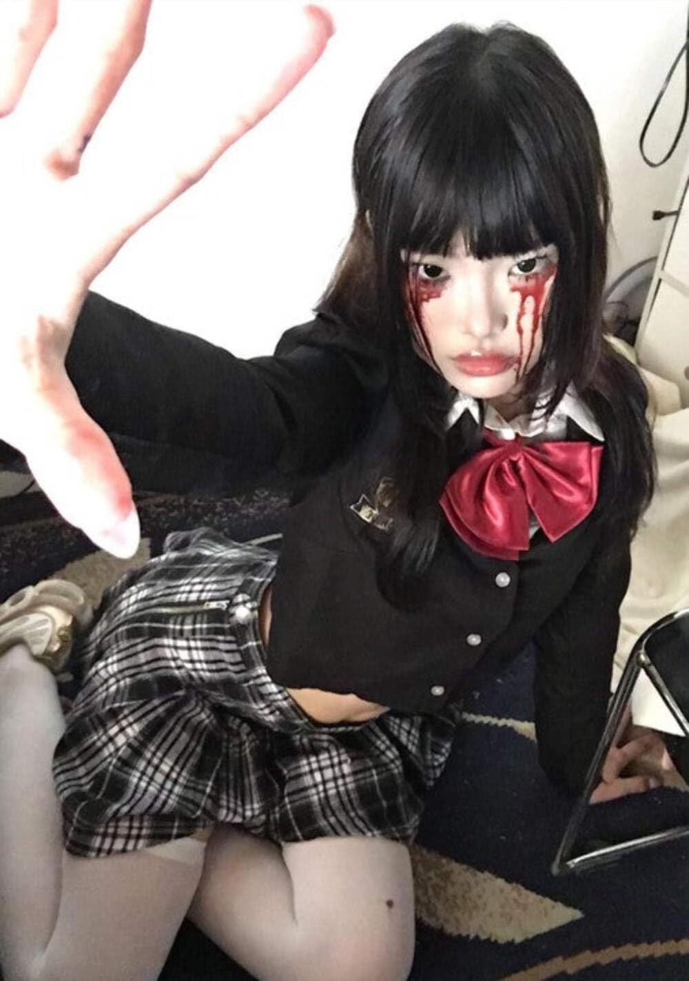 Dolls Kill Sadistic School Girl Costume for Women - The Bride Uma by Trickz N' Treatz