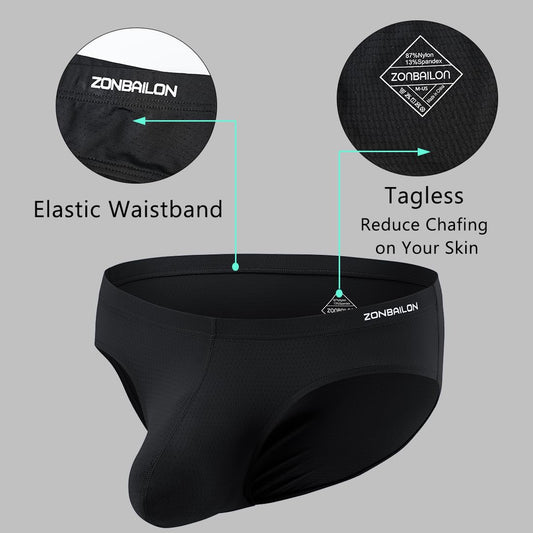 Mens Underwear Briefs with Large Pouch Bulge Breathable - Low Rise Sport Enhancing Briefs