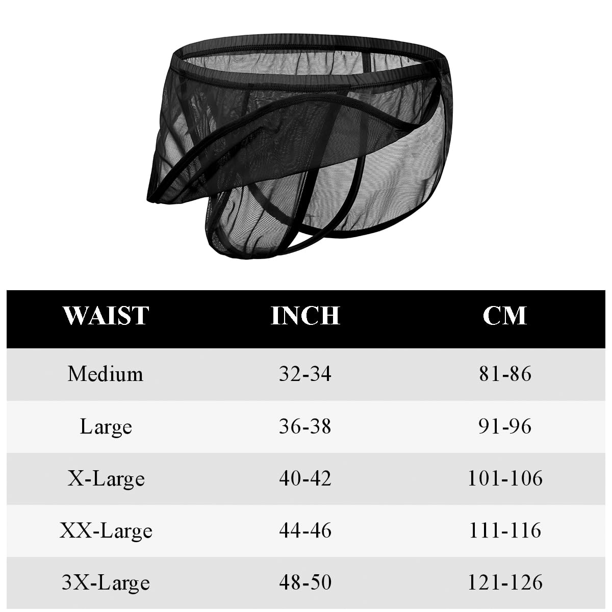 Mens Sexy Thong Low Rise See Through Underwear Mesh G-String Bikini Bulge Enhancing Ball Pouch Balck Orange 3XL