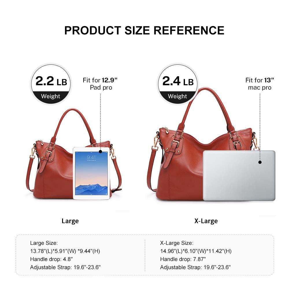 Kattee Leather Handbags Tote Shoulder Bag for Woman Satchel Designer Purse Top Handles Crossbody Bag Large Capacity