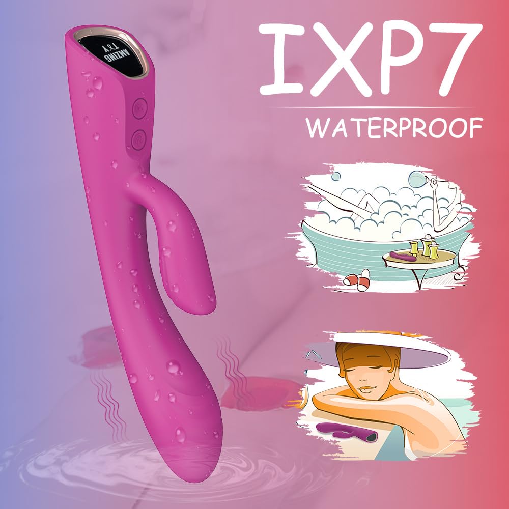 PINTLE G-Punkt klitorale Kaninchen Vibratoren Masturbationsgerät Leise Dildo Vibratoren mit 9 Vibrationsmodi Heizung Sex Spielzeug für die Frauen Silikon G-Punkt Analvibrator Sexspielzeug für Frauen