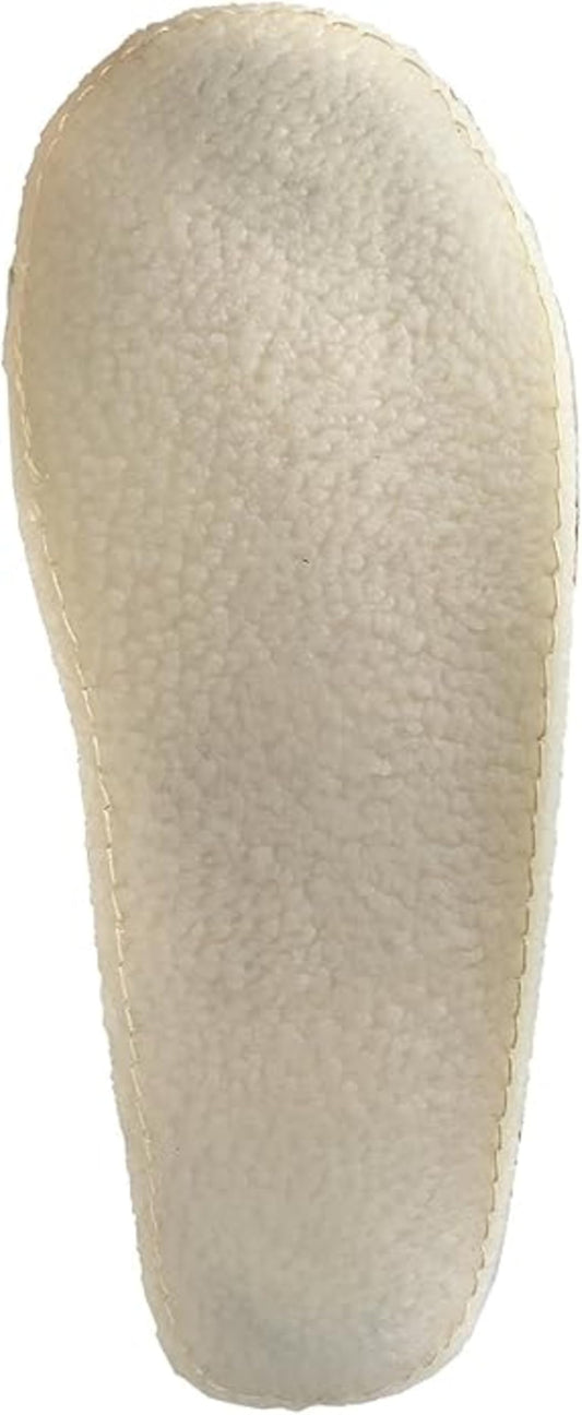 Laurentian Chief Women's Suede Slippers with Rabbit Fur Collar Moccasins