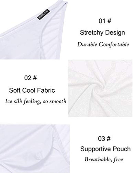 Avidlove Underwear Men's 4 Pack Classic Low Rise Stretchy Hip Briefs Bikini