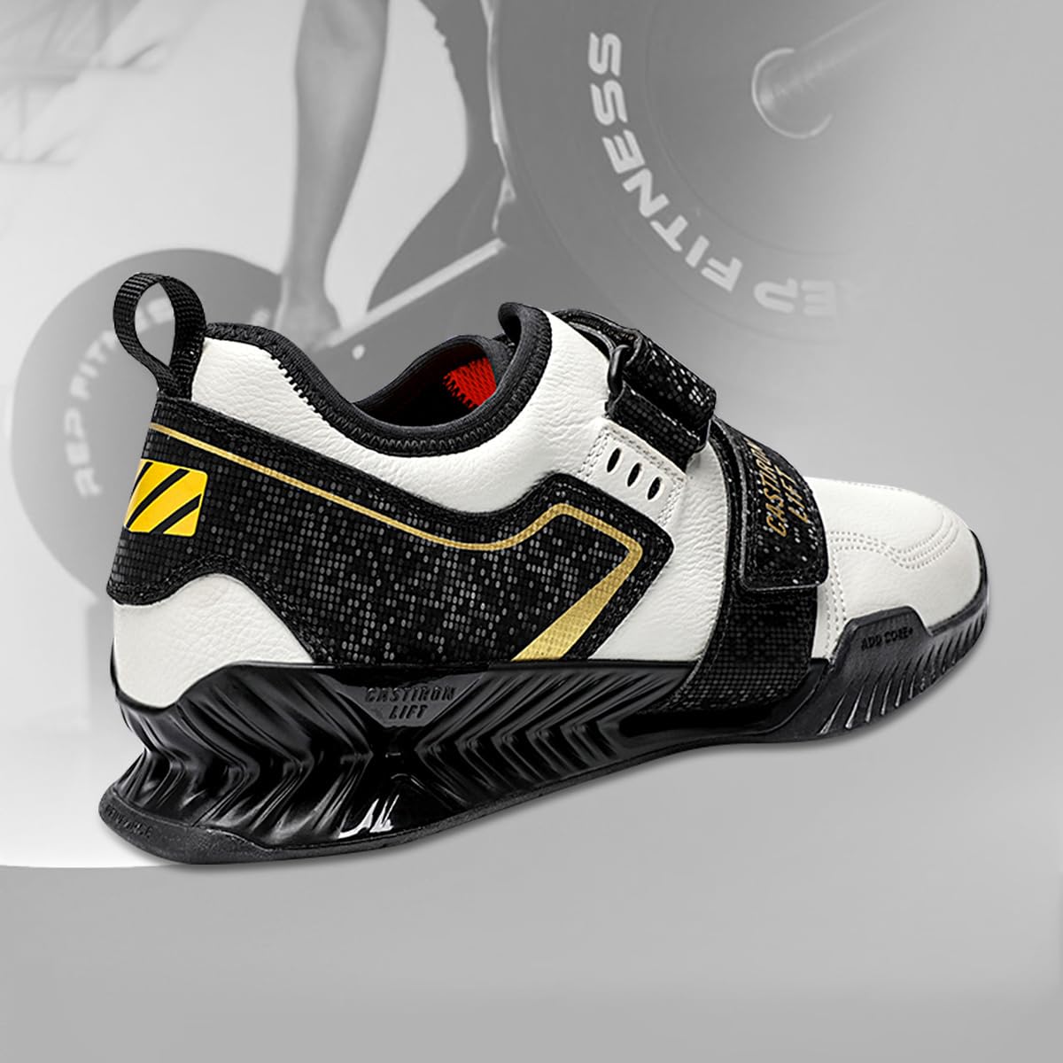 Weightlifting Shoes - High Stability Squat Shoes for Men Women with Non-Slip Rubber Sole, Wide Toe Box & Heel Support for Lifting Powerlifting, Gym, Black/White