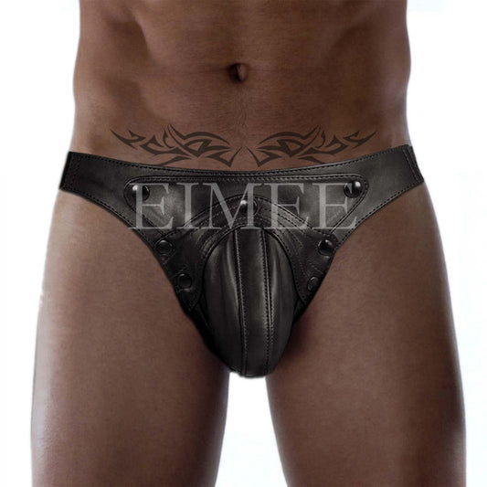 Men's Real Leather Jockstrap , Black BDSM Slave