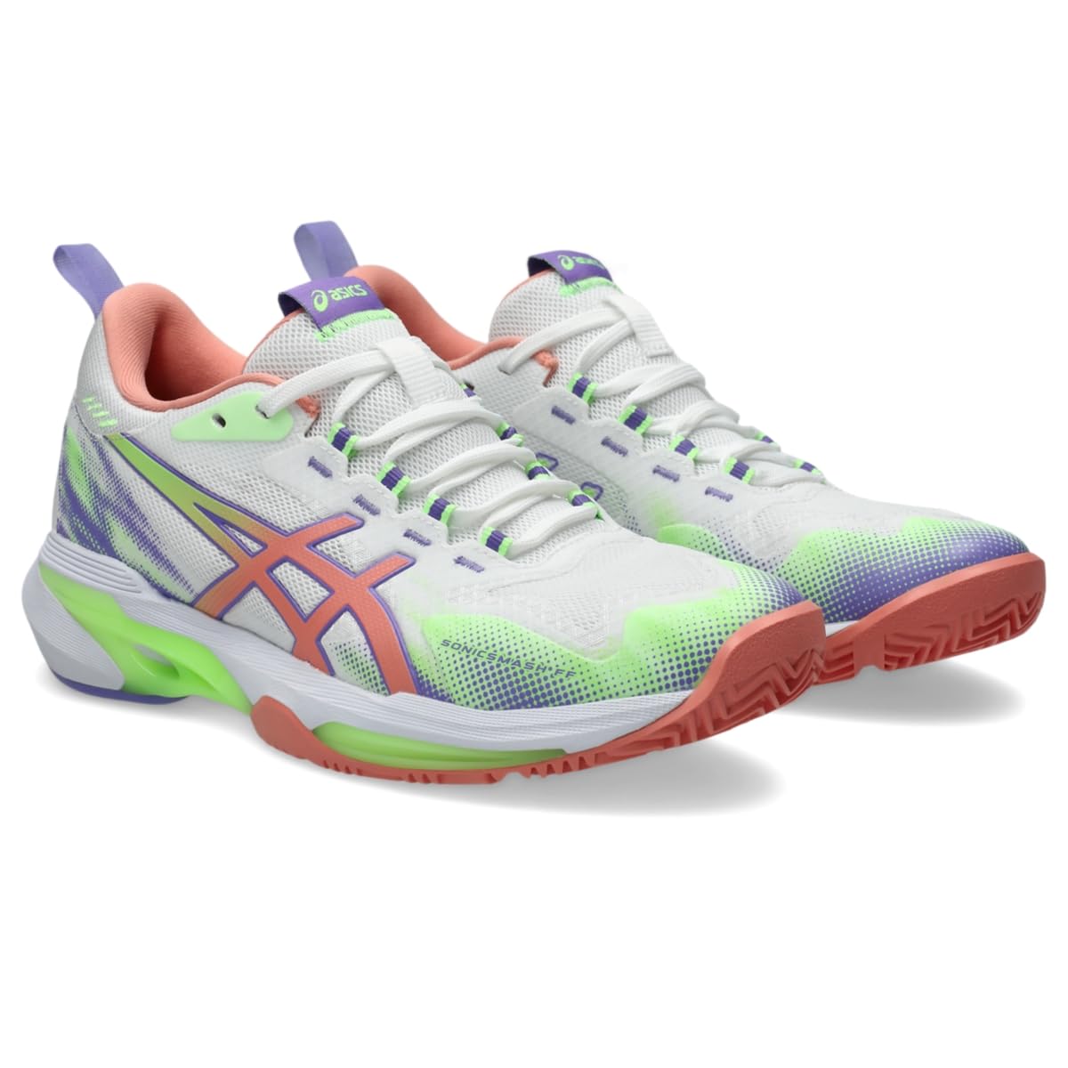 ASICS Women's SONICSMASH FF Padel Tennis Shoes, 9.5, White/Guava