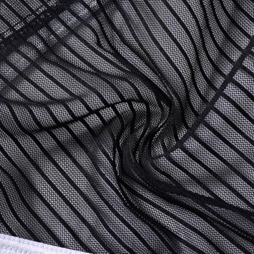 JINSHI Mens See Through Breathable Briefs with Bulge Pouch (Black 1-Pack, Medium)