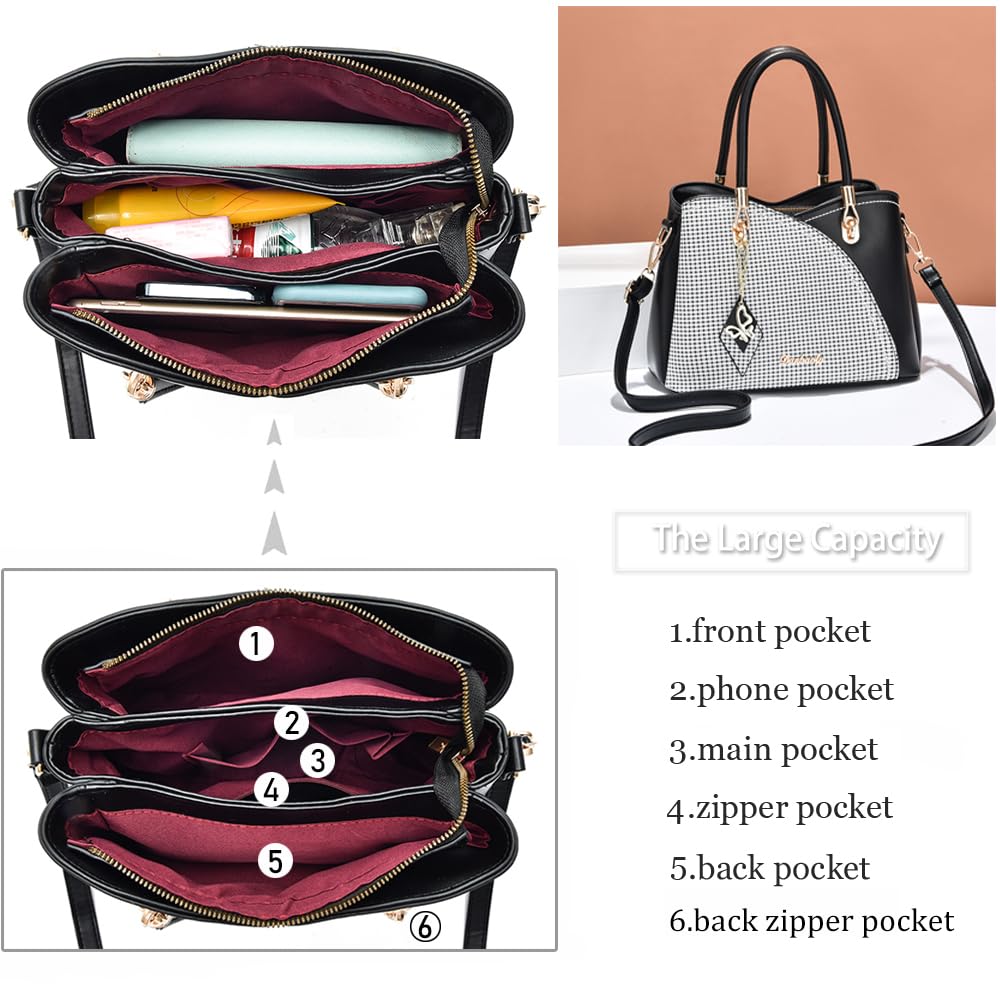 SiMYEER Satchel Purses and Handbags for Women Leather Crossbody Bags Shoulder Tote Bags
