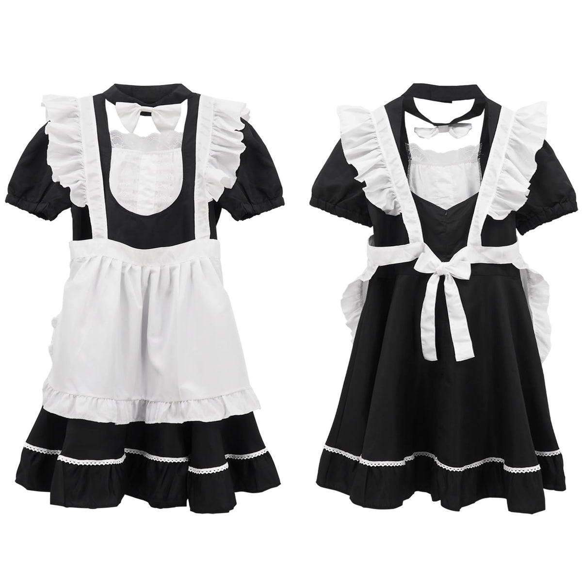Men's French Maid Cosplay Costume Dress Suit, Big Hemline Flared Outfit, Funny Stage Performance Cosplay Set