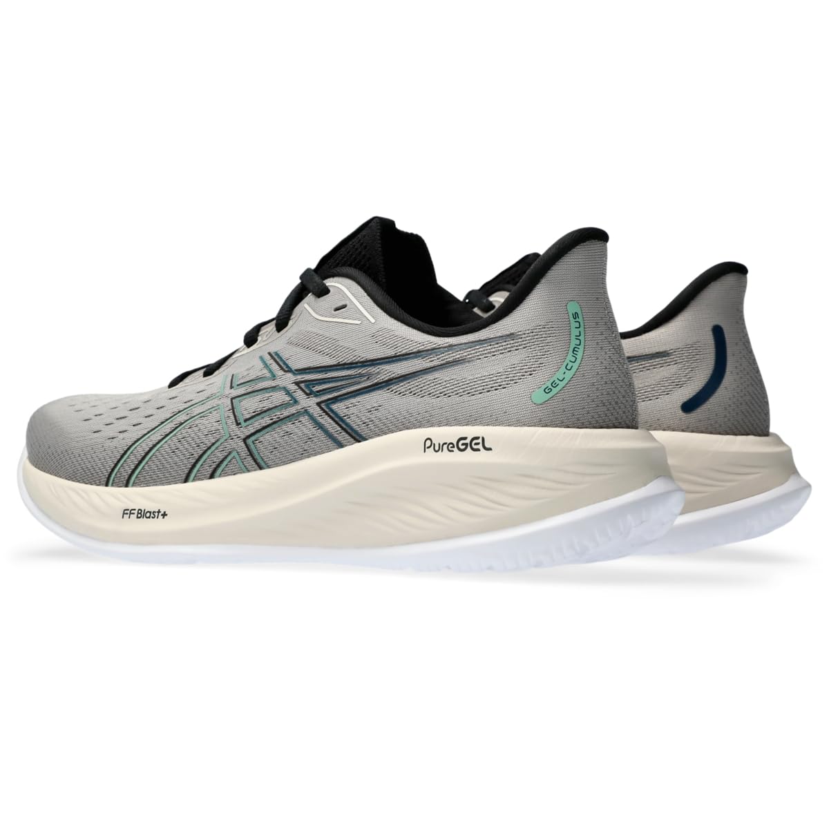 ASICS Men's Gel-Cumulus 26 Running Shoe, 11, Moonrock/Dark Mint