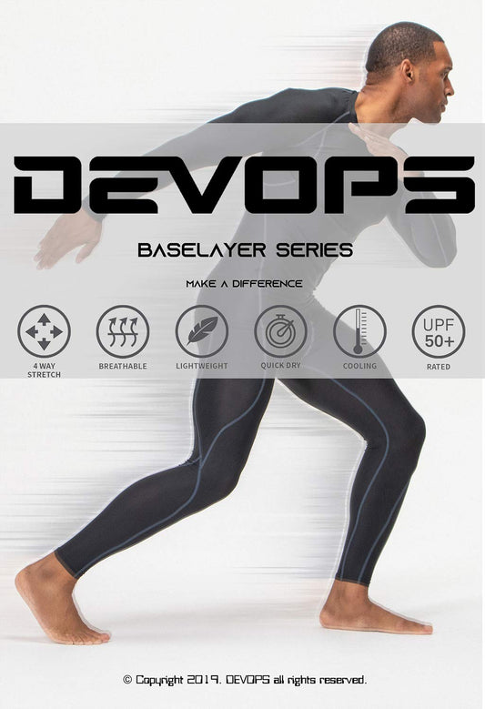 DEVOPS 3 Pack Men's Muscle Dry Fit Compression Tank Top (Large, Black/Black/Black)