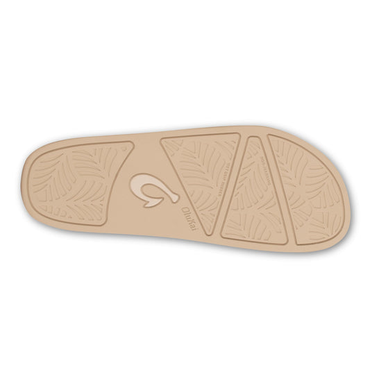 OLUKAI Kipe'a Heu Women's Sandal Slippers, Soft & Comfortable Shearling-Wrapped Straps, Durable Rubber Outsoles for All-Day Wear, Causal & Cute Everyday Style, Tapa/Tapa, 8