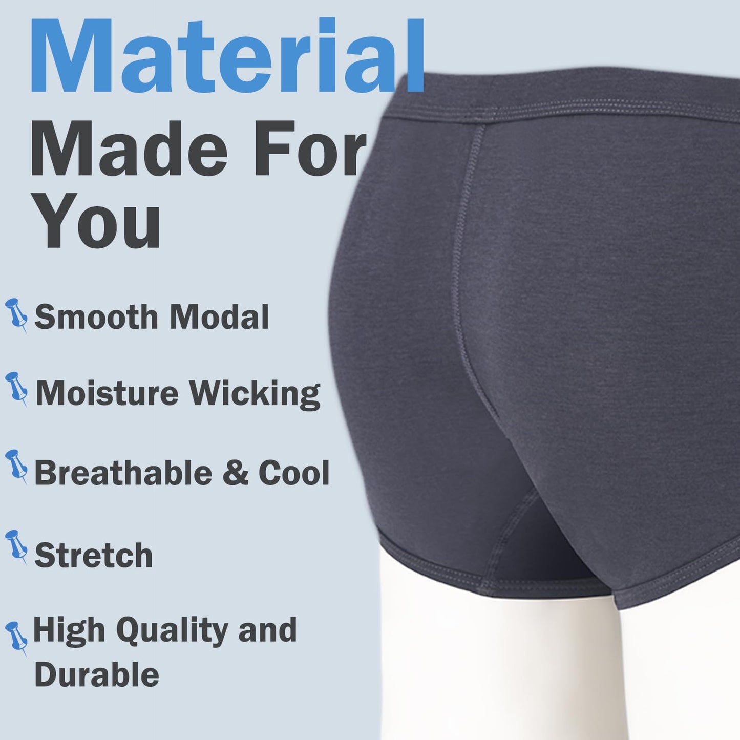ZONBAILON Men's Dual Pouch Underwear Sport Boxer Briefs Cotton Moisture Wicking Sexy Short Trunk