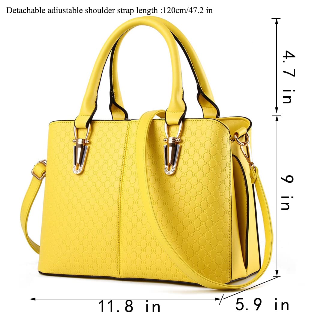 JHVYF Women Casual Top Handle Handbag Fashion Classics Satchel Shoulder Bag for Women crossbody bag Yellow Purse
